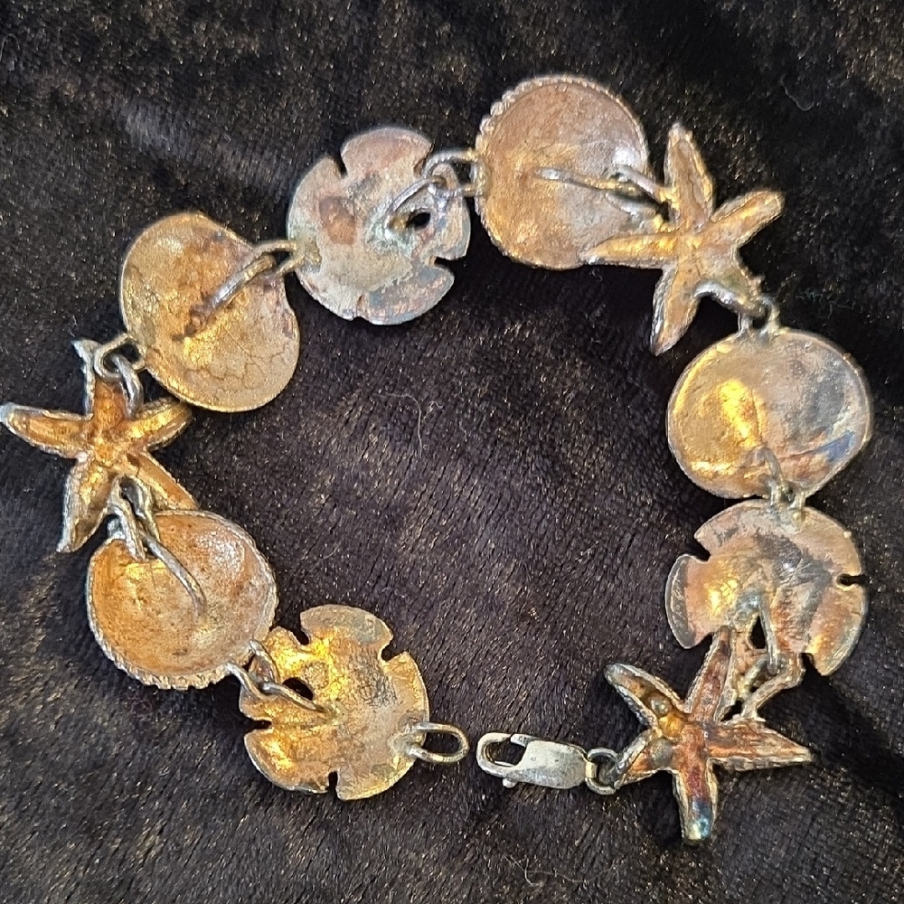 Source Unknown Silver Ocean Charm Bracelet - image 2